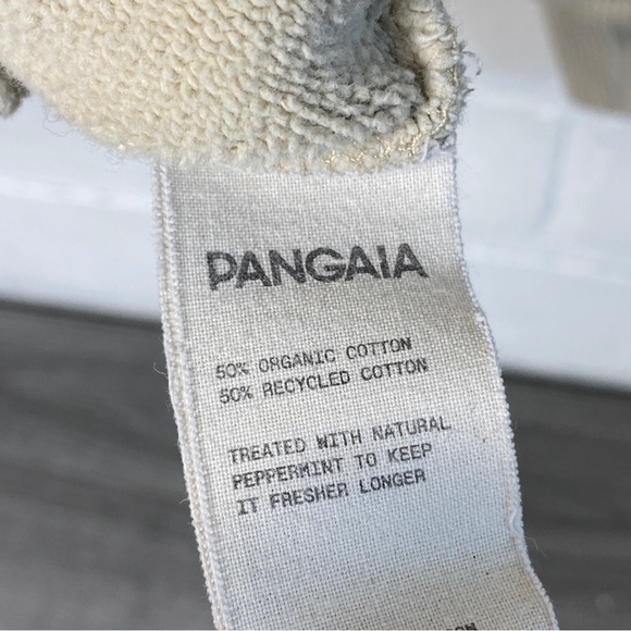 Pangaia Bone Beige Tan Pullover Organic Recycled Cotton Hoodie Size Medium - Picture 8 of 12